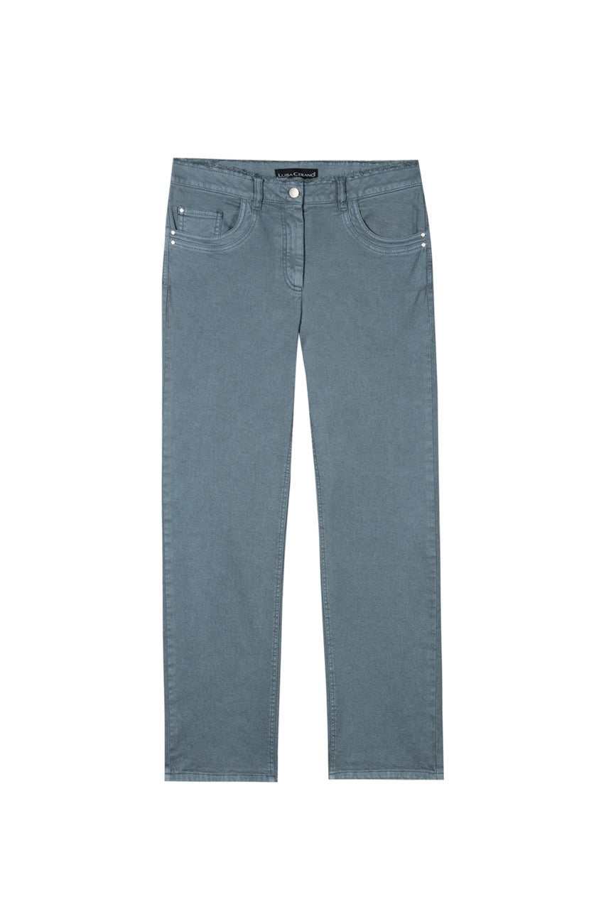 Broek Recht  | grijsblauw | 628804-3675 | Luisa Cerano