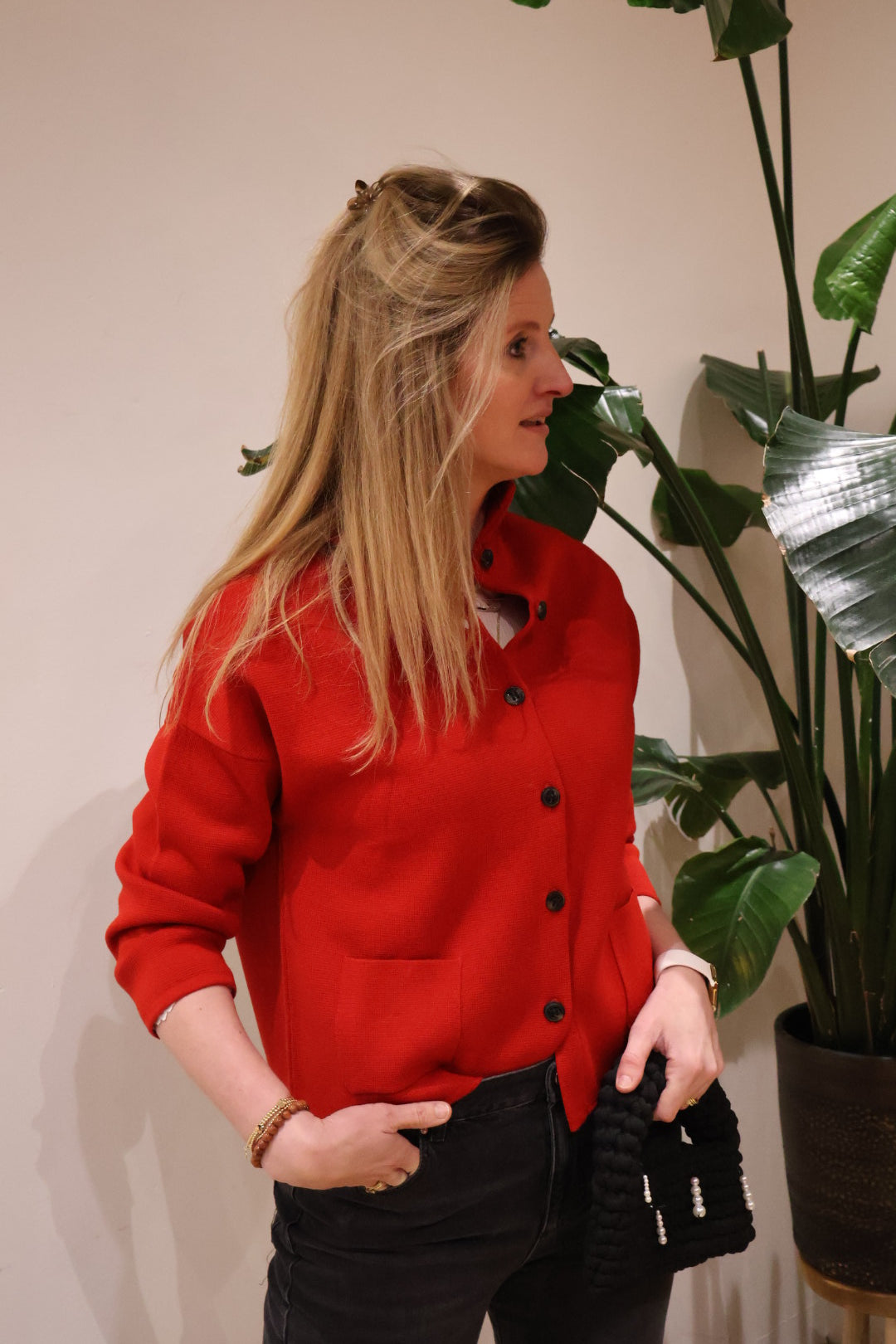 Vest kraag - spring - rood - Sibinlinnebjerg