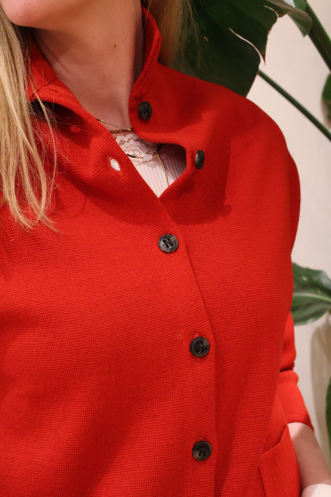 Vest kraag - spring - rood - Sibinlinnebjerg