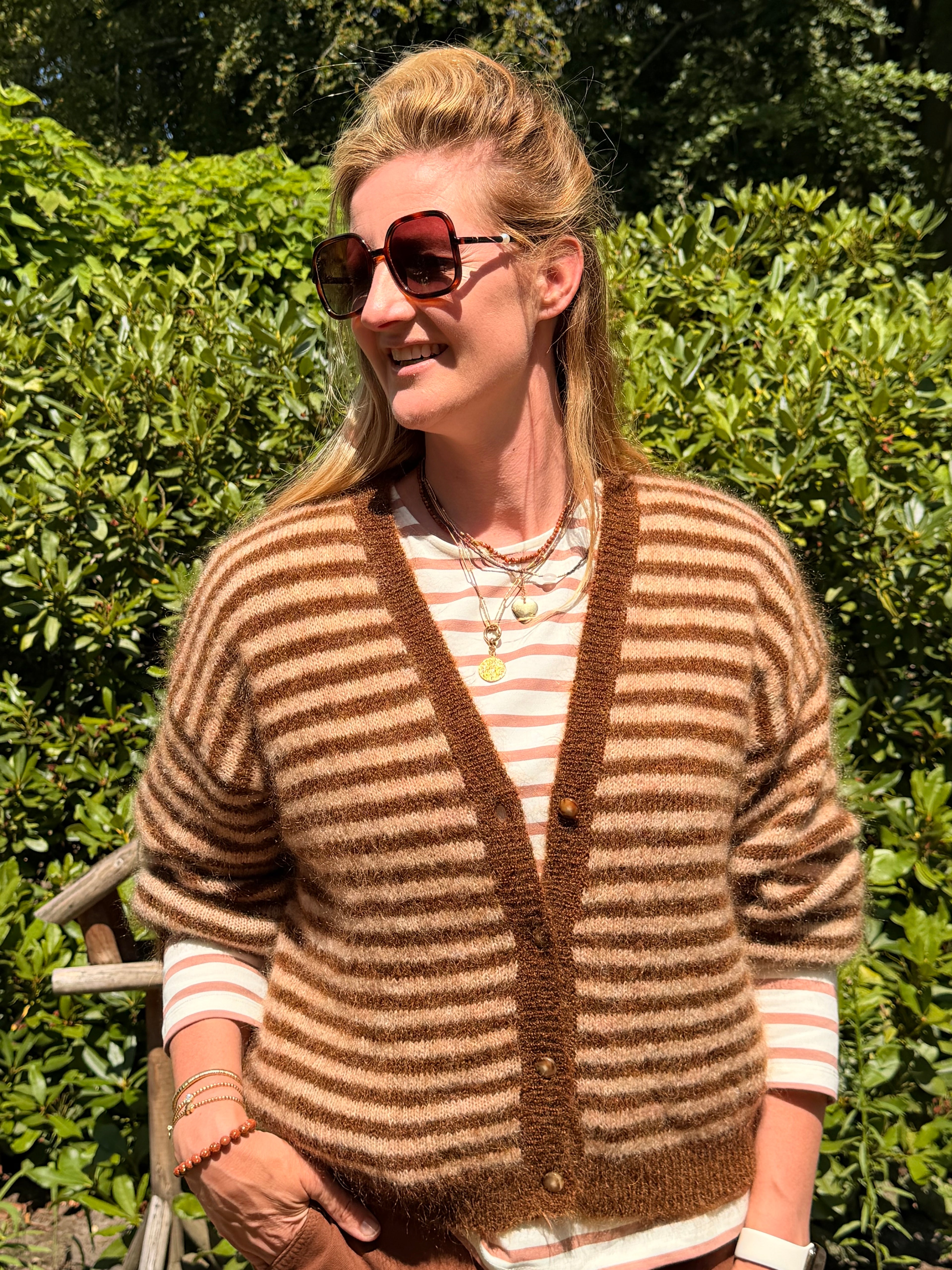 Vest - Alvaro - streep bruin - Des petits hauts