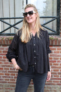 Ruit zwart - Jewel blouse - zwart - JC Sophie
