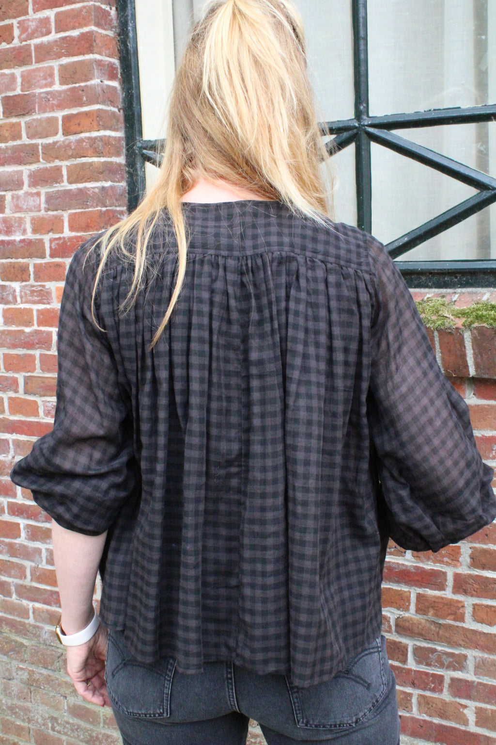 Ruit zwart - Jewel blouse - zwart - JC Sophie
