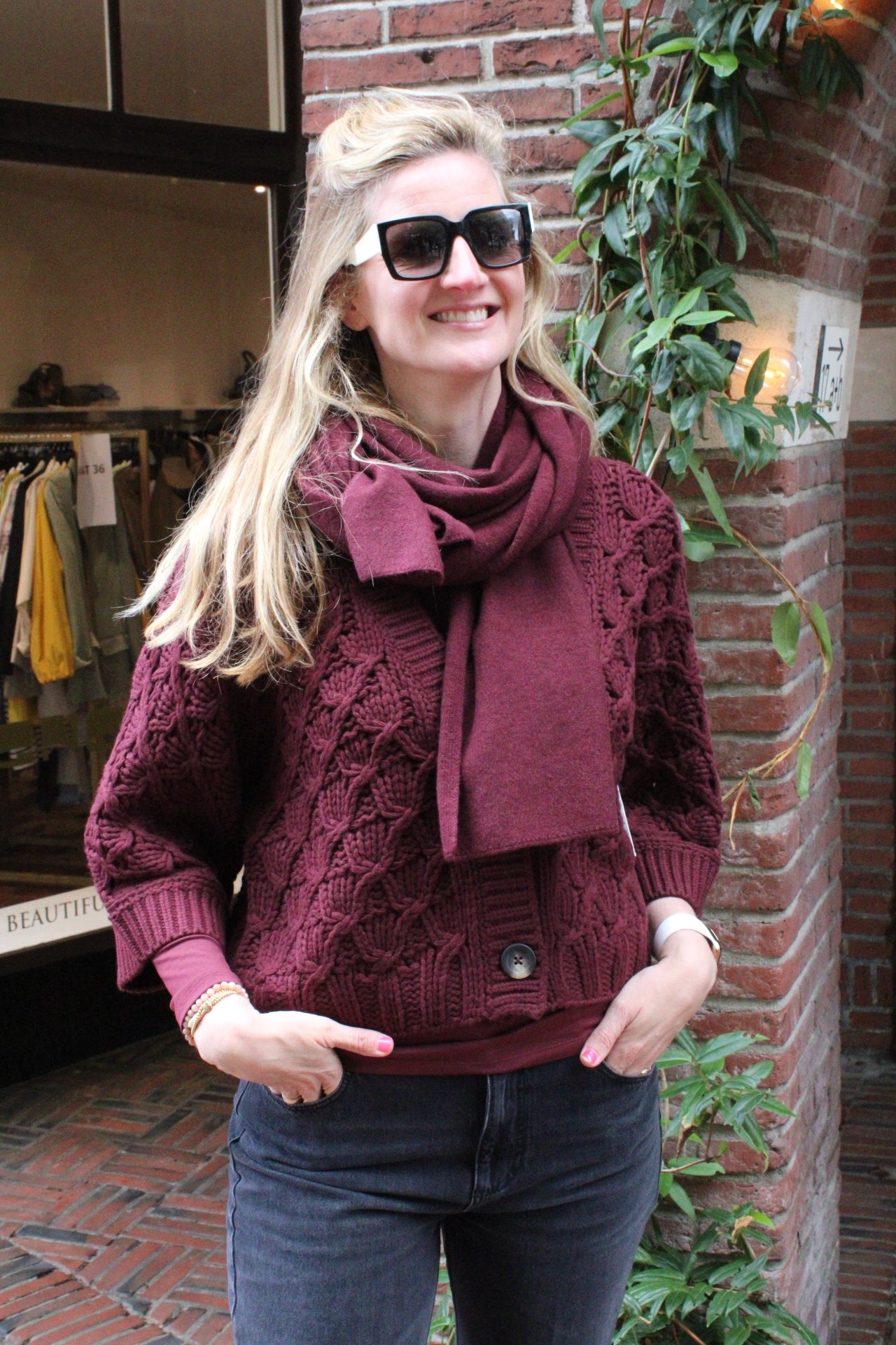 Vest opengewerkt - 14005 - rood - FFC