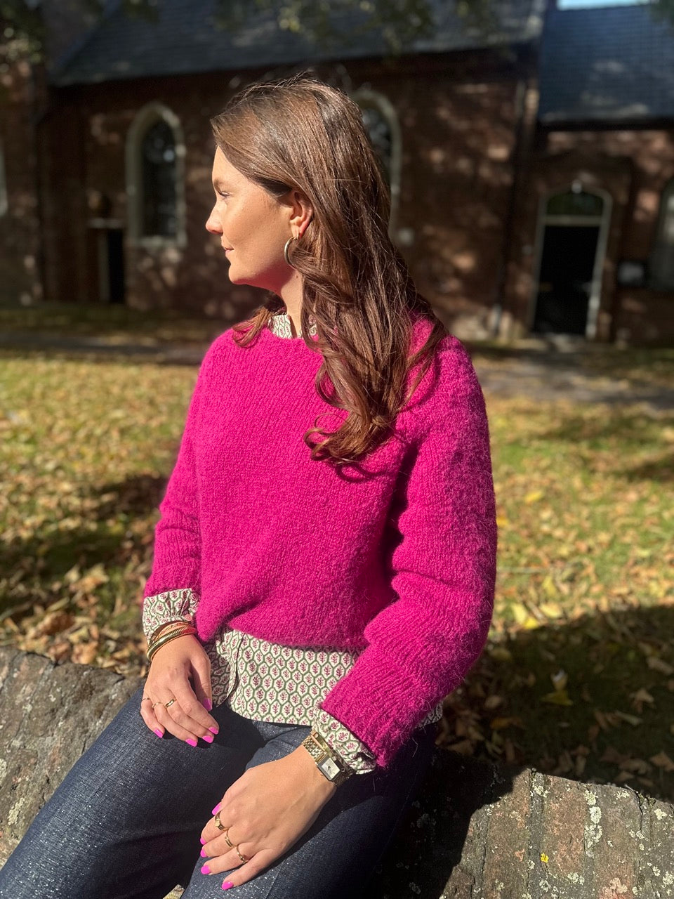 Trui roze - kamille - roze - Sibinlinnebjerg