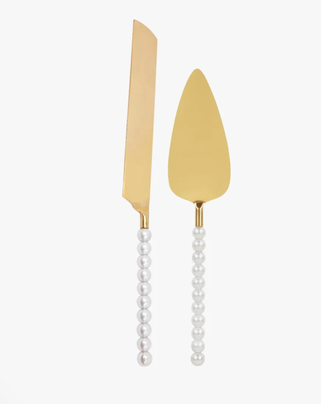 Set of pearl cake knife and server | taart bestek | de lepelclub