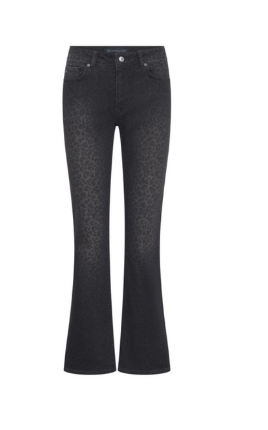 Broek - Vic flared print - zwart - Raffaello Rossi
