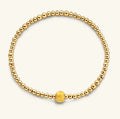 Armband- bolletjes gele bedel - The Finds