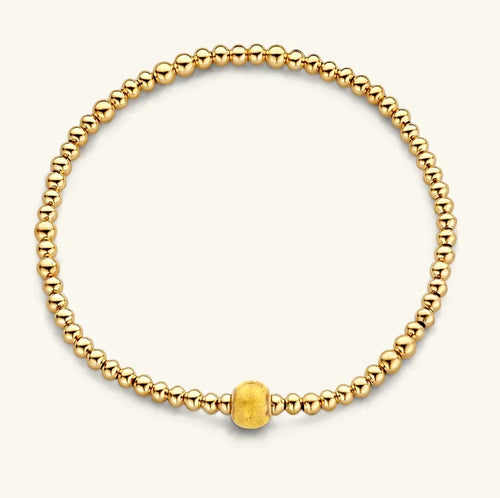 Armband- bolletjes gele bedel - The Finds